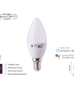 Smart Lampada Led Candela E14 C37 4,5W WiFi RGB CCT Dimmerabile APP Compatible Amazon Alexa Google Home SKU-2754