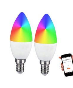 Smart Lampada Led Candela E14 C37 4,5W WiFi RGB CCT Dimmerabile APP Compatible Amazon Alexa Google Home SKU-2754