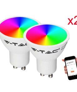 Smart Lampada Faretto Led GU10 4,5W WiFi RGB CCT Dimmerabile APP Compatible Amazon Alexa Google Home SKU-2757