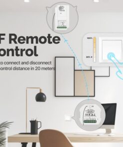Ricevitore RF DC Led Dimmer Senza Fili 12V 24V 10A Ingresso Radio Frequenza e Pulsante NO