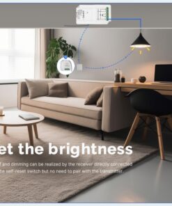 Trasmettitore RF Con Funzione di Dimmer Per Pulsante NO Compatibile Con Tutte Serie Civile