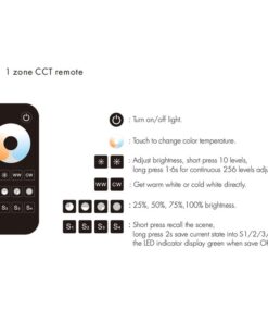 Telecomando RF 2.4GHz Radiocomando CCT Bianco Dinamico Con Disco Touch Per 1 Zona Magnetico Compatibile Con Alimentatore Skydance