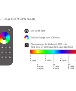 Telecomando RF 2.4GHz Radiocomando RGB Con Disco Touch Per 1 Zona Magnetico Compatibile Con Alimentatore Skydance
