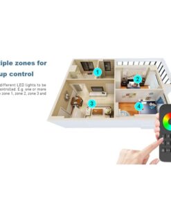 Telecomando RF 2.4GHz Radiocomando RGB Con Disco Touch Per 4 Zone Magnetico Compatibile Con Alimentatore Skydance