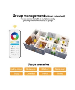 Alternative view of Telecomando RF 2.4GHz Radiocomando 5 in 1 RGB+CCT Per 6 Zone 9 Modalità