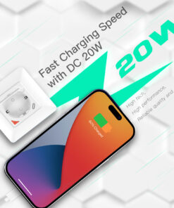 Presa Schuko Wifi Con Caricatore USB C PD 20W+ USB-A 3,0 Per Supporto Tedesco Francese 502 Italiano