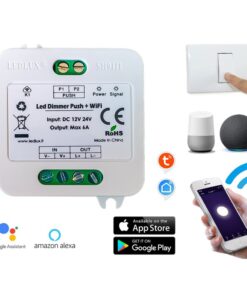 Led Dimmer Con Pulsante Memoria 12V 24V 6A WiFi Smart Per Striscia Led Compatibile Con Alexa Google Home