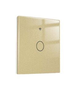 Interruttore Wifi Da Parete 86X86 Pannello Touch 1 Tasto Colore Oro WiFi + RF 433 Compatibile con Amazon Alexa e Google Home