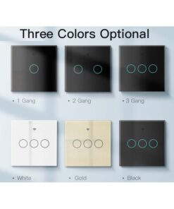 Interruttore Wifi Da Parete 86X86 Pannello Touch 2 Tasti Colore Nero WiFi + RF 433 Compatibile con Amazon Alexa e Google Home