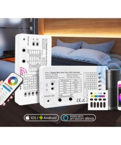 Mini ZigBee Controller 12V 24V 5 In 1 Per Striscia Led Da Mono Colore Fino a 5 Canali Con Philips HUE 3.0 e Amazon Alexa Echo (4ª generazione) o Echo Studio