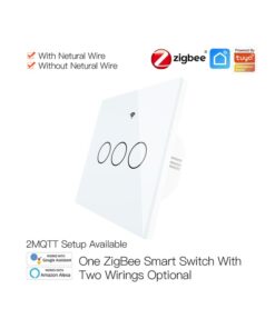 ZigBee Interruttore Smart Da Parete Con 3 Tasti Touch Con Pannello in Cristallo App Tuya Colore Bianco Scatola 503
