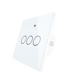 ZigBee Interruttore Smart Da Parete Con 3 Tasti Touch Con Pannello in Cristallo App Tuya Colore Bianco Scatola 503