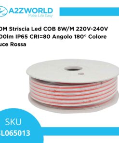 Alternative view of 50M Striscia Led COB 8W/M 220V-240V 600lm IP65 CRI=80 Angolo 180° Colore Luce Rossa