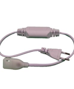 Cavo di Alimentazione per Striscia LED 8A 2Gx0,75mm² 200-240V Lunghezza 0,5m Colore Bianco + Tappi di Chiusura