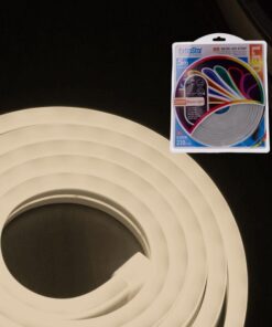 Striscia LED Neon 5M 8.5W/M 12V 120LED Modellabile e Tagliabile IP65 Impermeabile 3000K Bianco Caldo Angolazione Luce 120