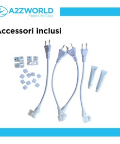 Striscia Led 220V AC IP65 Da 50 Metri, Bianco Freddo 6500K, 10W/M 260LED/M 888LM/M, Tagliabile Ogni 5cm, CRI≥85 10X7mm, Angolo 180°, IP65, Tanti Accessori Inclusi