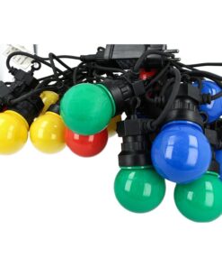 Alternative view of Stringa Catena Con 20 Lampade Led RGBY Rotolo da 10 Metri IP44 Per Giardino Festa Matrimonio Natale Halloween SKU-7438