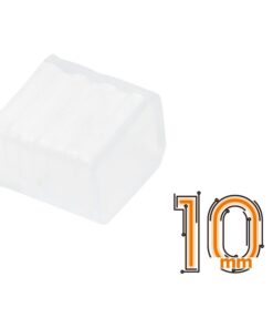15 Gommini PVC di Chiusura per Striscia LED Impermeabile Passo 10mm Interno 13x7mm