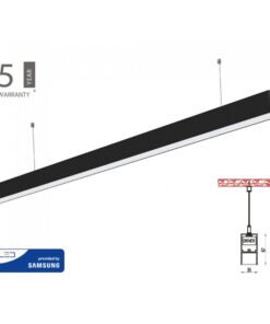Lampada Led Lineare A Sospensione Slim 120cm 40W Corpo Nero Neutro 4000K Allungabile Chip Samsung SKU-21374