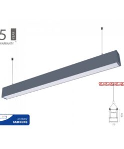 Alternative view of Lampada Led Lineare A Sospensione 60W Corpo Nero Doppia Illuminazione UP-DOWN Dimmerabile 1-10V SKU-379