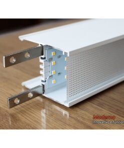 Lampada Led Lineare A Sospensione 40W UGR 19 Colore Corpo Bianco 4000K Neutro Dimmerabile 0-10V Allungabile Linkable Fino a 12 Metri SKU-21383