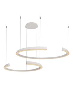 Lampadario LED a Sospensione 48W 5150lm Doppia Mezzaluna Bianco 3000K 1160X760mm Triac Dimmerabile SKU-14992