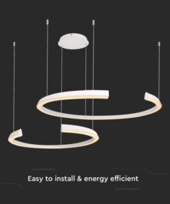 Alternative view of Lampadario LED a Sospensione 48W 5150lm Doppia Mezzaluna Bianco 3000K 1160X760mm Triac Dimmerabile SKU-14992