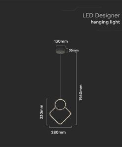 Alternative view of Lampadario LED a Sospensione 12W dal Design Moderno 28*196cm Colore Nero 4000K SKU-14999