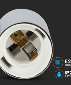 Lampada A Sospensione Cilindro in Metallo Cromato Attacco E27 Cavo Bianco SKU-3755