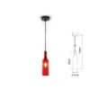 Lampadario a Sospensione Forma Bottiglia In Vetro Colore Rosso Attacco E14 Per Ristorante Sushi Bar SKU-3769