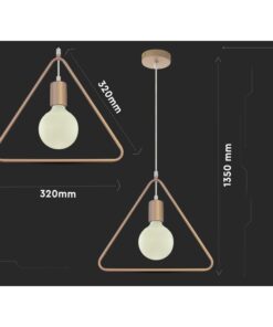 Alternative view of Lampadario a Sospensione Forma Triangolo in Metallo Colore Nero Opaco Con Portalampada E27 Max 60W SKU-3838