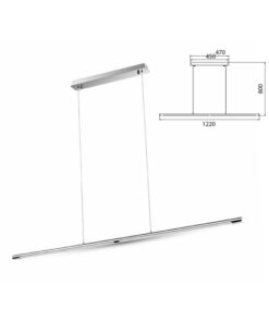 Lampada Led A Sospensione Moderno Designer Sleek Lunghezza 1220mm 24W 4000K SKU-3891