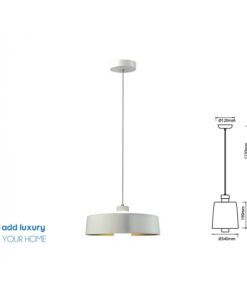 Lampadario Led a Sospensione Scodella Ciotola in Metallo 7W 4000K Colore Bianco Interno Plexiglass SKU-3933