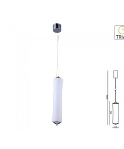 Lampada Led A Sospensione Moderno Forma Canna Bamboo Verticale D125X490mm 18W 3000K Dimmerabile Triac Dimmer SKU-3980