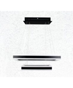 Lampada Led A Sospensione Rettangolare Colore Nero Doppio Anello 600X300mm 400X200mm 3000K 100W Dimmerabile Triac Dimmer SKU-3987