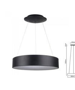 Alternative view of Lampada Led A Sospensione Moderno Circolare Colore Nero Diametro 600mm 30W 3000K Dimmerabile SKU-3996