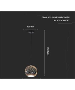 Lampadario Led a Sospensione Campana in Vetro Colore Cromo Specchio con Effetto 3D Diametro 20cm Attacco E27 SKU-40121