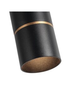 Lampada Led A Sospensione A Cilindro 5W Colore Nero Luce Caldo 2700K Angolo 30 Gradi CRI 90