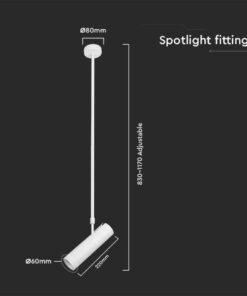 Lampada a Sospensione Attacco GU10 Struttura Telescopica Rigida Regolabile 830mm*1170mm Dimensioni spot :60*220MM Bianco SKU-7574