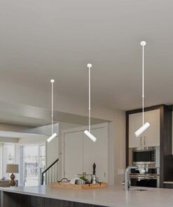 Lampada a Sospensione Attacco GU10 Struttura Telescopica Rigida Regolabile 830mm*1170mm Dimensioni spot :60*220MM Bianco SKU-7574