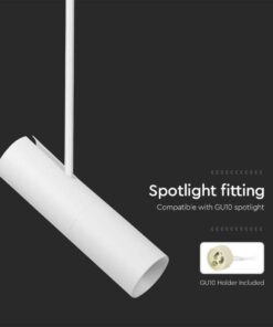 Lampada a Sospensione Attacco GU10 Struttura Telescopica Rigida Regolabile 830mm*1170mm Dimensioni spot :60*220MM Bianco SKU-7574