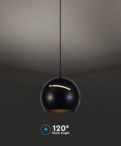 Lampadario LED a Sospensione 8.5W 850lm a Forma di Campana Colore Nero D120mm 3000K SKU-7998