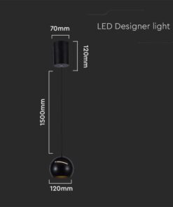 Lampadario LED a Sospensione 8.5W 850lm a Forma di Campana Colore Nero D120mm 3000K SKU-7998