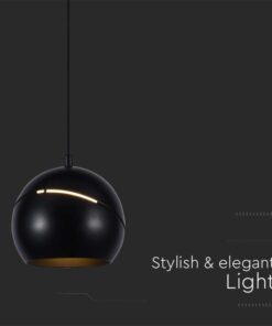 Lampadario LED a Sospensione 8.5W 850lm a Forma di Campana Colore Nero D120mm 3000K SKU-7998
