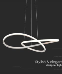 Lampadario LED a Sospensione 20W 2540lm Design Moderno Doppi Anelli Incrociati 500mm Colore Bianco 3000K SKU-8013