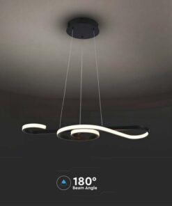 Lampadario LED a Sospensione 18W 2260lm Design Moderno Circolo Spirale Lunga 700mm Colore Nero 3000K SKU-8020
