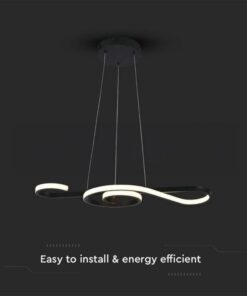 Lampadario LED a Sospensione 18W 2260lm Design Moderno Circolo Spirale Lunga 700mm Colore Nero 3000K SKU-8020