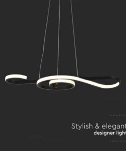 Lampadario LED a Sospensione 18W 2260lm Design Moderno Circolo Spirale Lunga 700mm Colore Nero 3000K SKU-8020