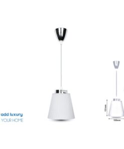 Lampadario Led a Sospensione Campana Coppa in Plastica Bianca 7W 4000K Base Cromato SKU-8505