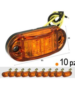 10 Pezzi Fanali Laterali LED 12V 24V Arancione per Luci Cortesia Targa Camion